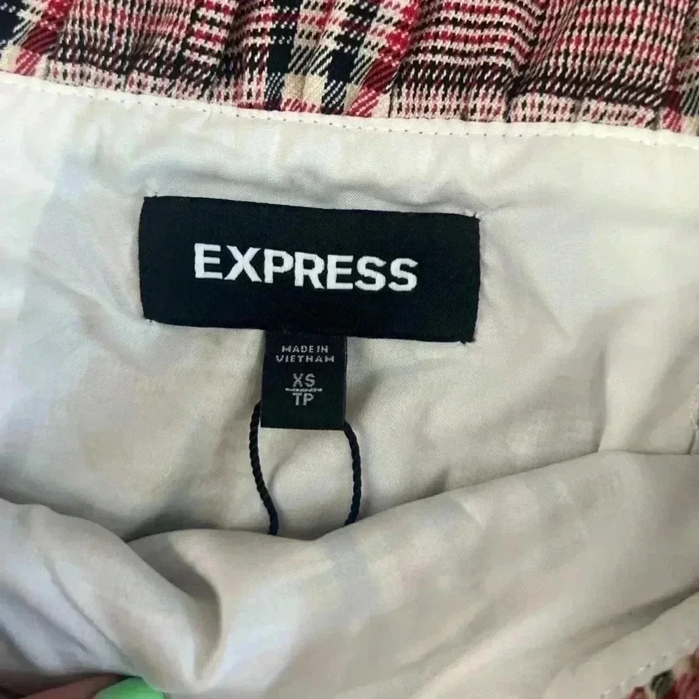 Express Womans Black and Red Plaid Mini Skirt. Size XS